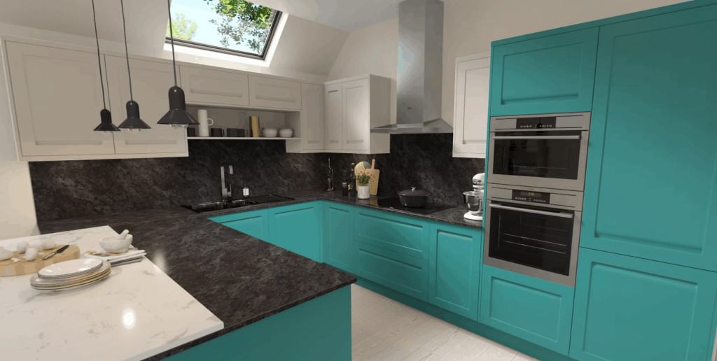 3-d rendered kitchen design 